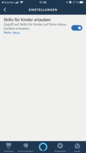 Alexa App Kinder Skills