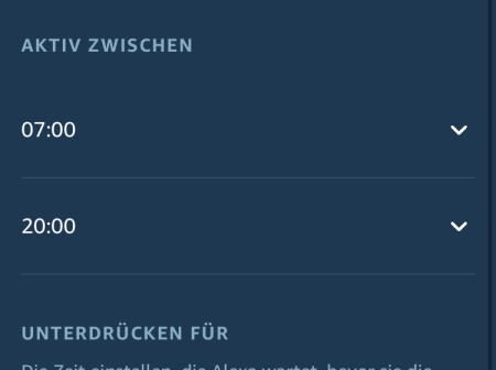 Skill Briefkasten Benachrichtigung Auslöser Zeiteinstellungen