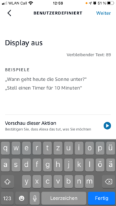 Alexa, Display ausschalten