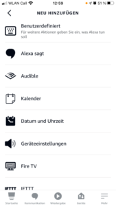 Alexa benutzerdefinierte Aktion