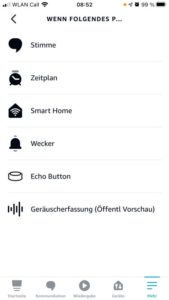 Geräuscherkennung Alexa Routine Auslöser